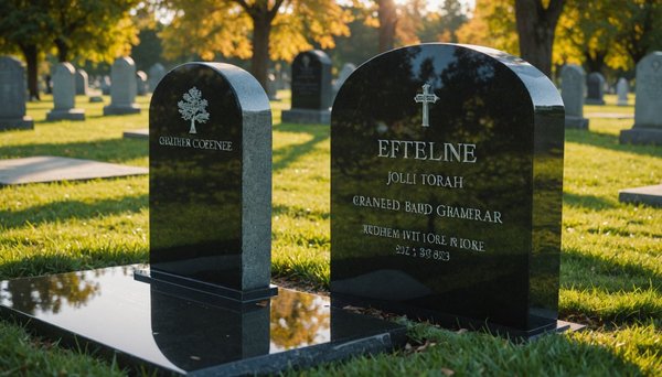 Pierre tombale en granit noir avec GPG Granit : un hommage durable